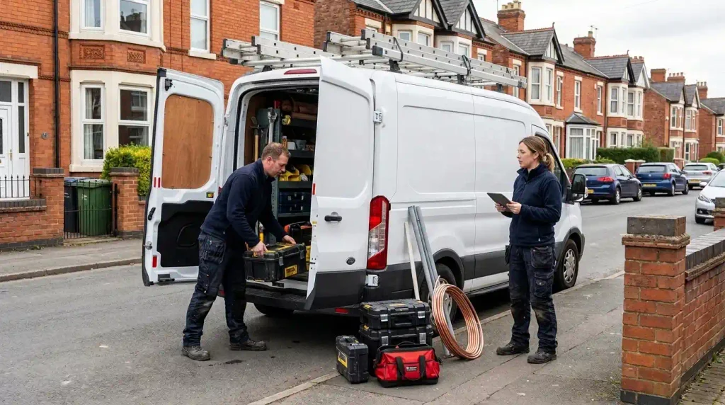 Buon Cleaning technicians beside their van ready for a mattress cleaning job in Nottingham