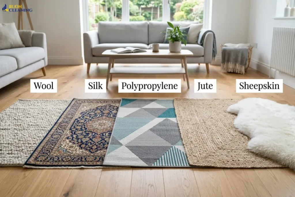 Different types of area rug fibres