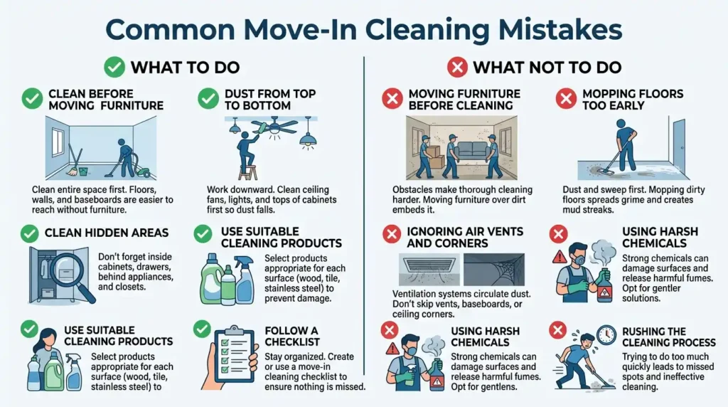 Deep Cleaning Before Moving In: A Complete Checklist 6 Common move-in cleaning mistakes