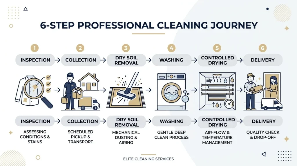 Professional Rug Cleaning Pickup & Delivery UK – Cost Guide 3 Step by Step Pickup and Delivery Workflow