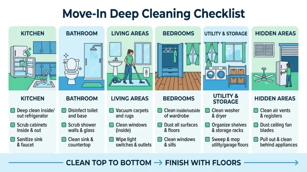 Deep Cleaning Before Moving In: A Complete Checklist 2 move-in deep cleaning checklist
