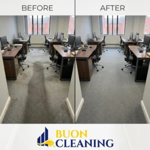 Before and after office carpet cleaning comparison in Colwick Nottingham