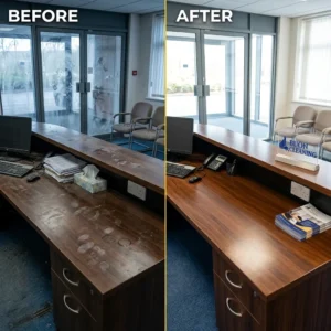 Office reception floor in Nottingham NG2 scrubbed and burnished by Buon Cleaning