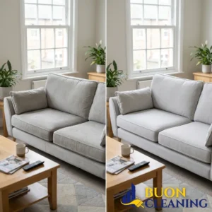 Before and after upholstery cleaning in Beeston Nottingham by Buon Cleaning