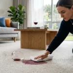 remove red wine stains from rugs